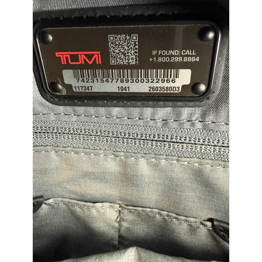 Tumi Alpha 3 Black Ballistic Nylon Leather Trim Backpack Mens Bag MSRP $695